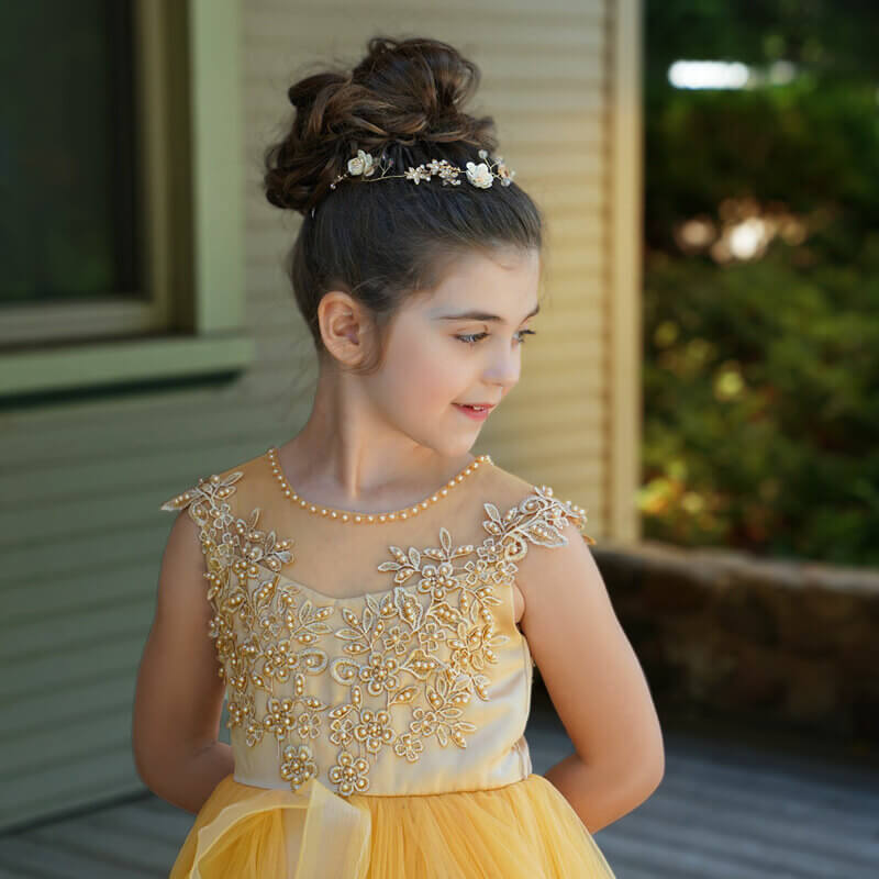 Little girl champagne sales dress