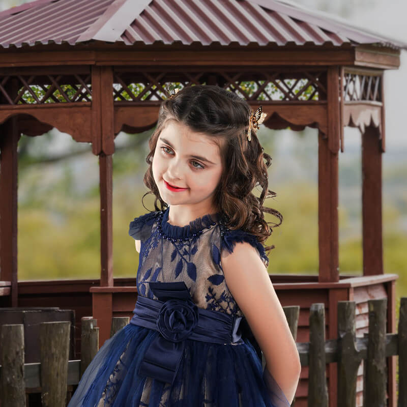 Navy blue dress hot sale for baby girl