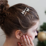 Gold Bow Crystal Hair Pin - Pair