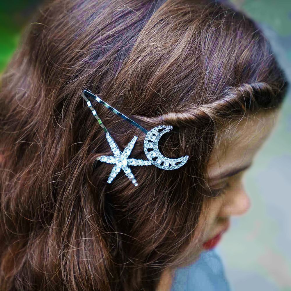 Regal Crystal Starry Night Hair Pin - Pair