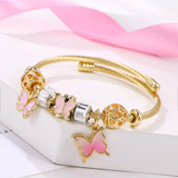Butterfly Charm Bracelet - Pink